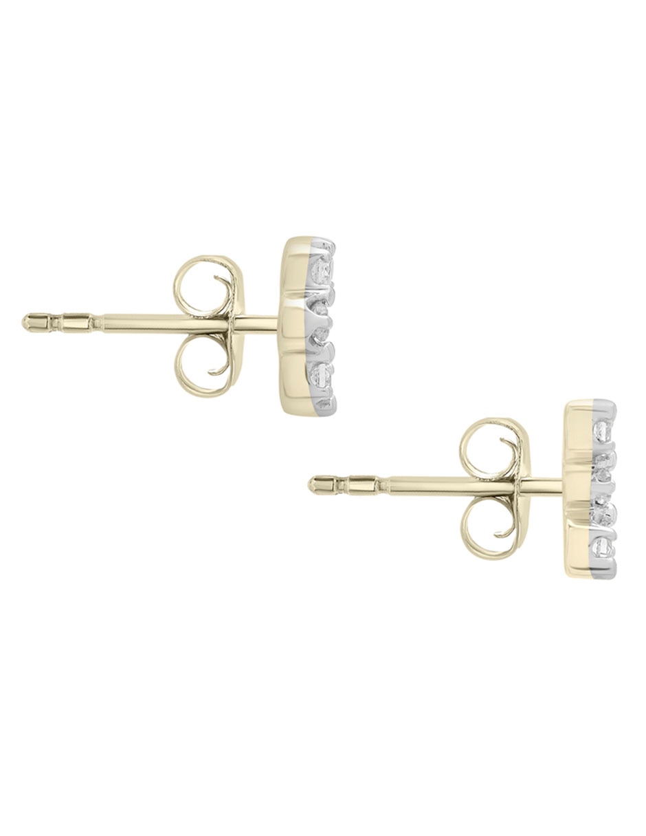 Broqueles Mjj Brilliant Inc de oro 14 K con acabado pavé diamante
