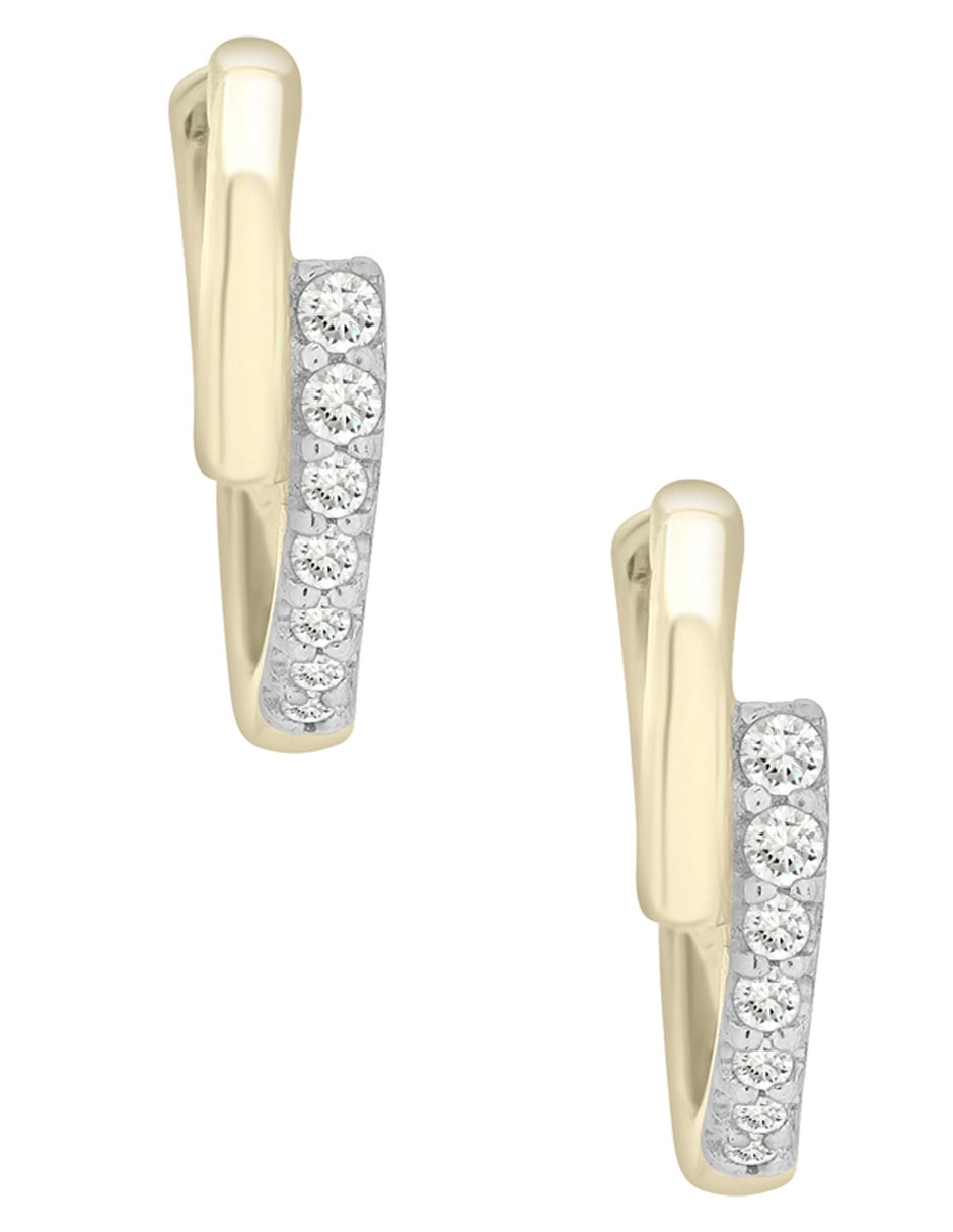 Aretes de oro 14 K con acabado pavé diamante 1