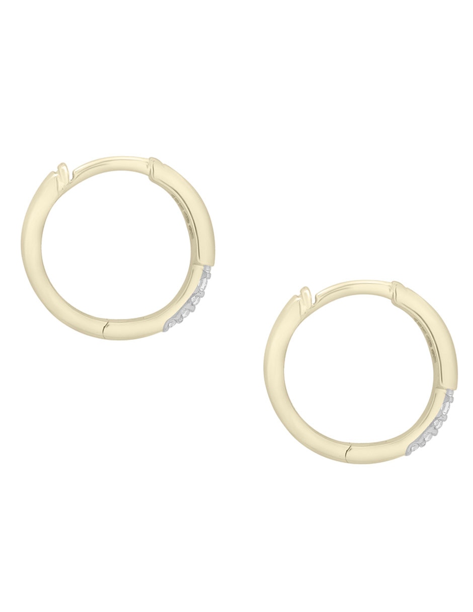 Aretes de oro 14 K con acabado pavé diamante 2