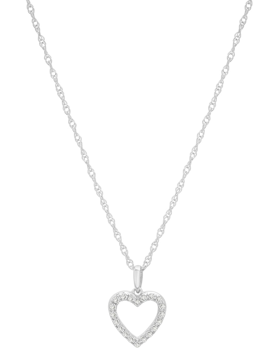 Collar con dije de corazón Mjj Brilliant Inc de oro 14 K