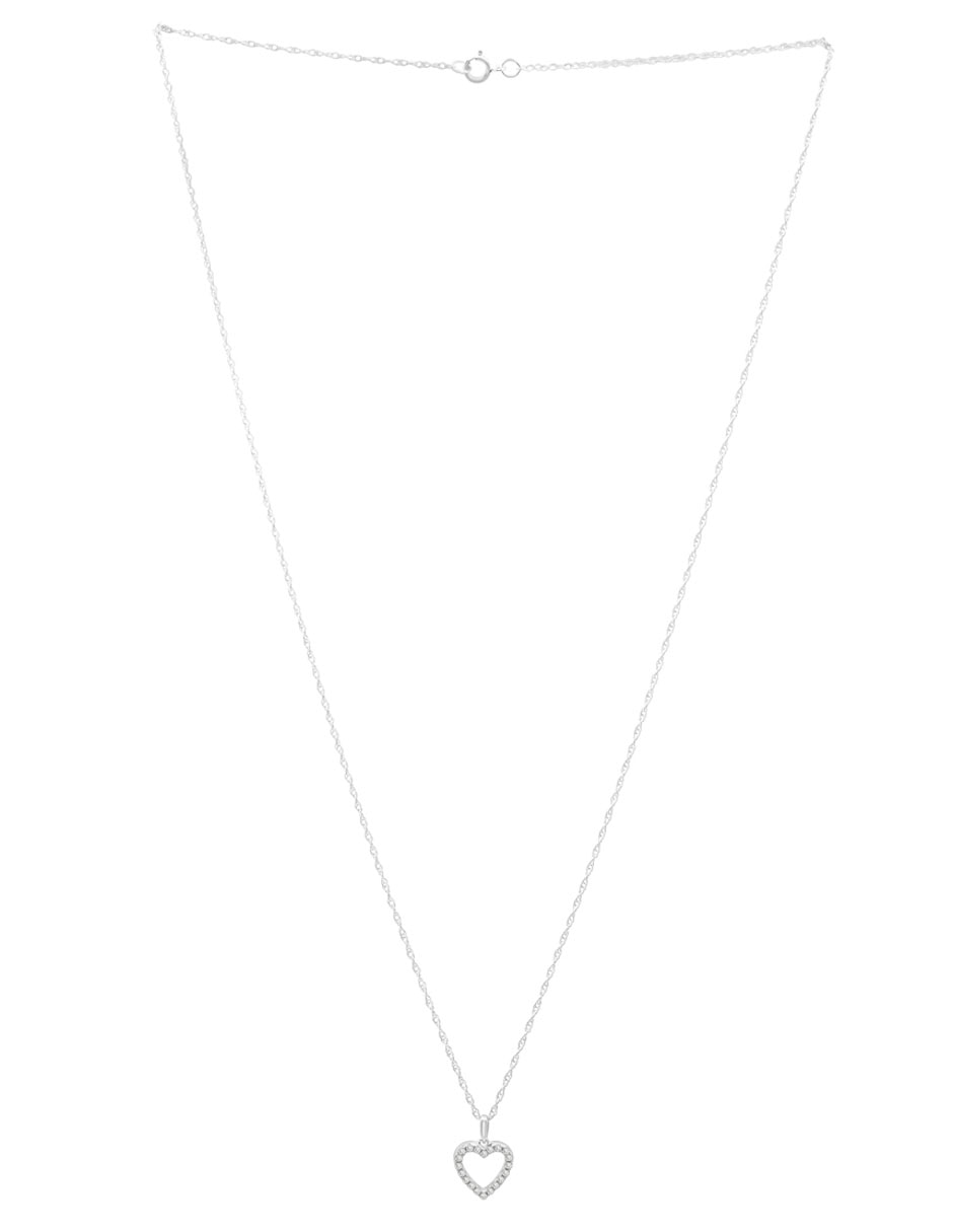 Collar con dije de corazón Mjj Brilliant Inc de oro 14 K