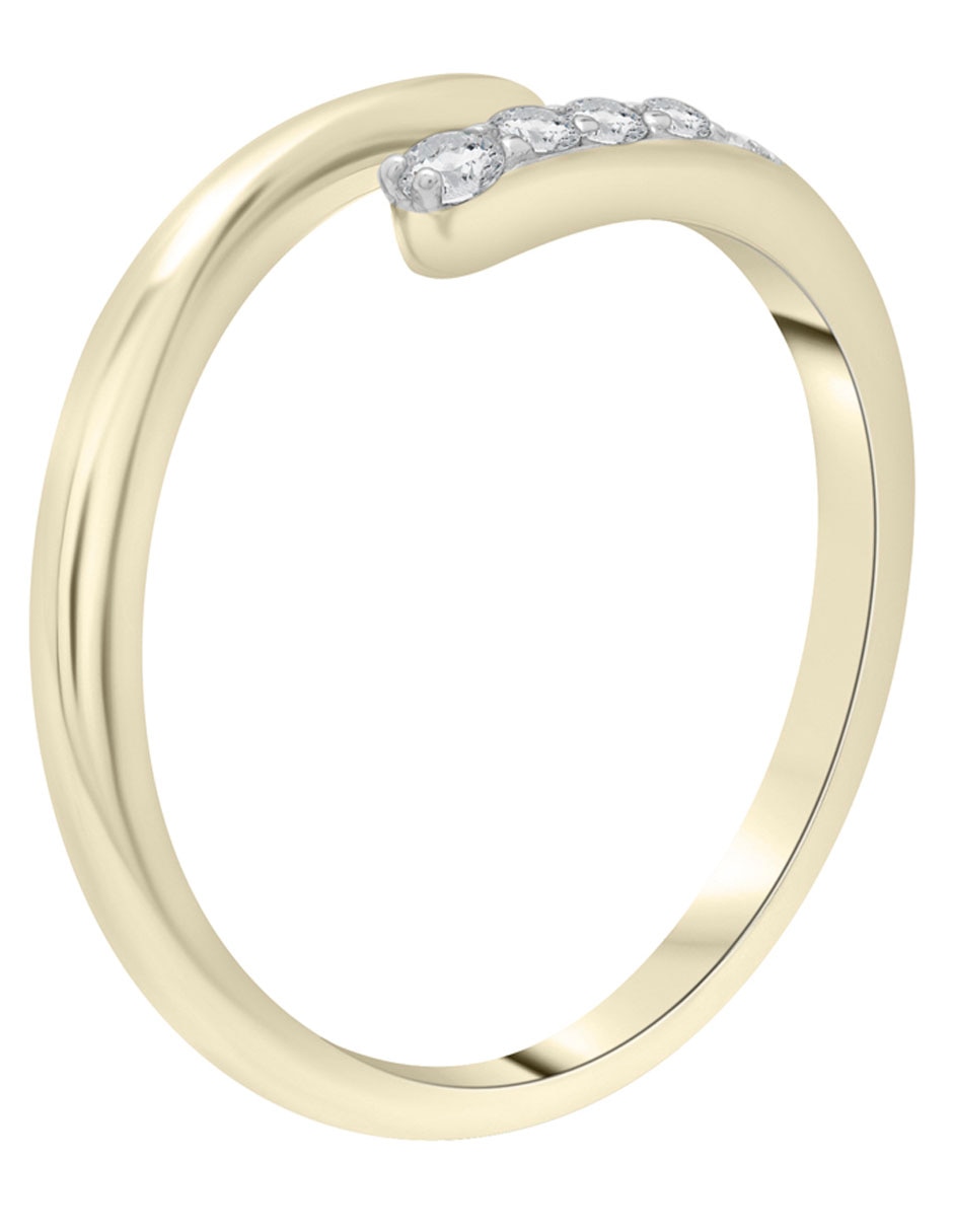 Anillo Mjj Brilliant Inc 14 k de oro diamante pavé
