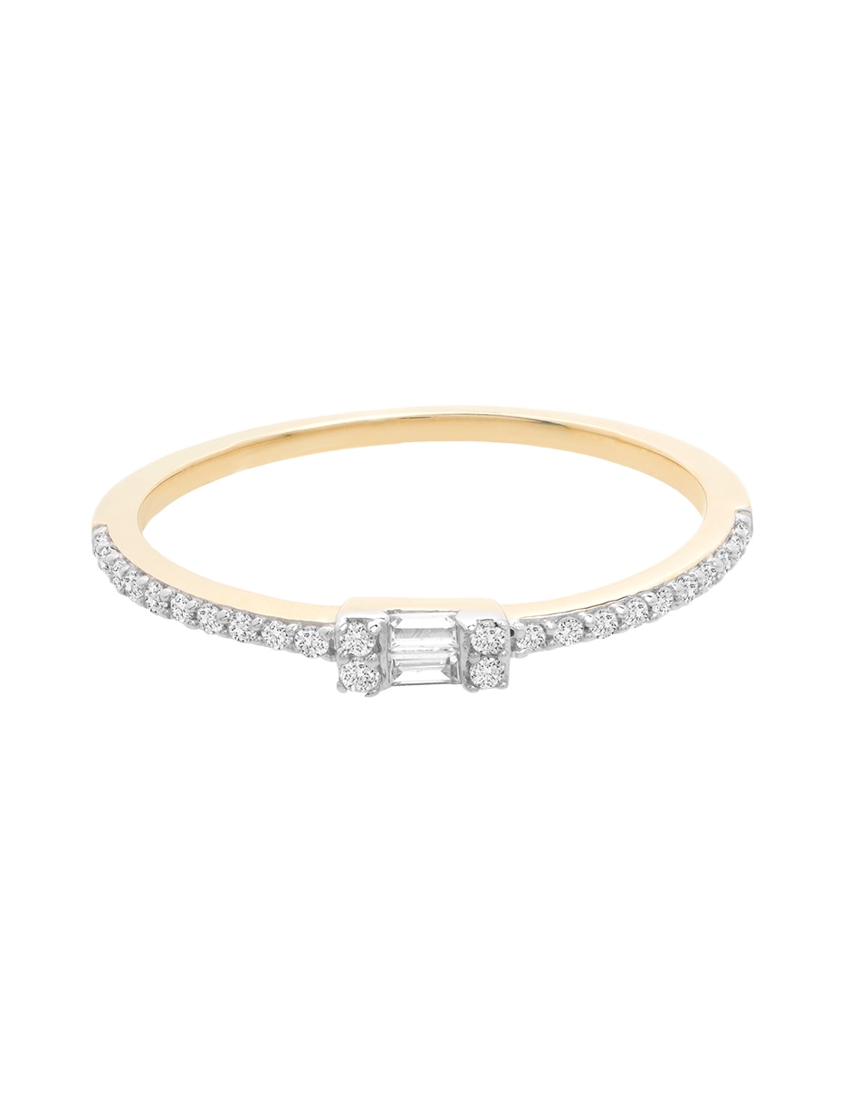 Anillo Mjj Brilliant Inc 14 k de oro diamante pulido