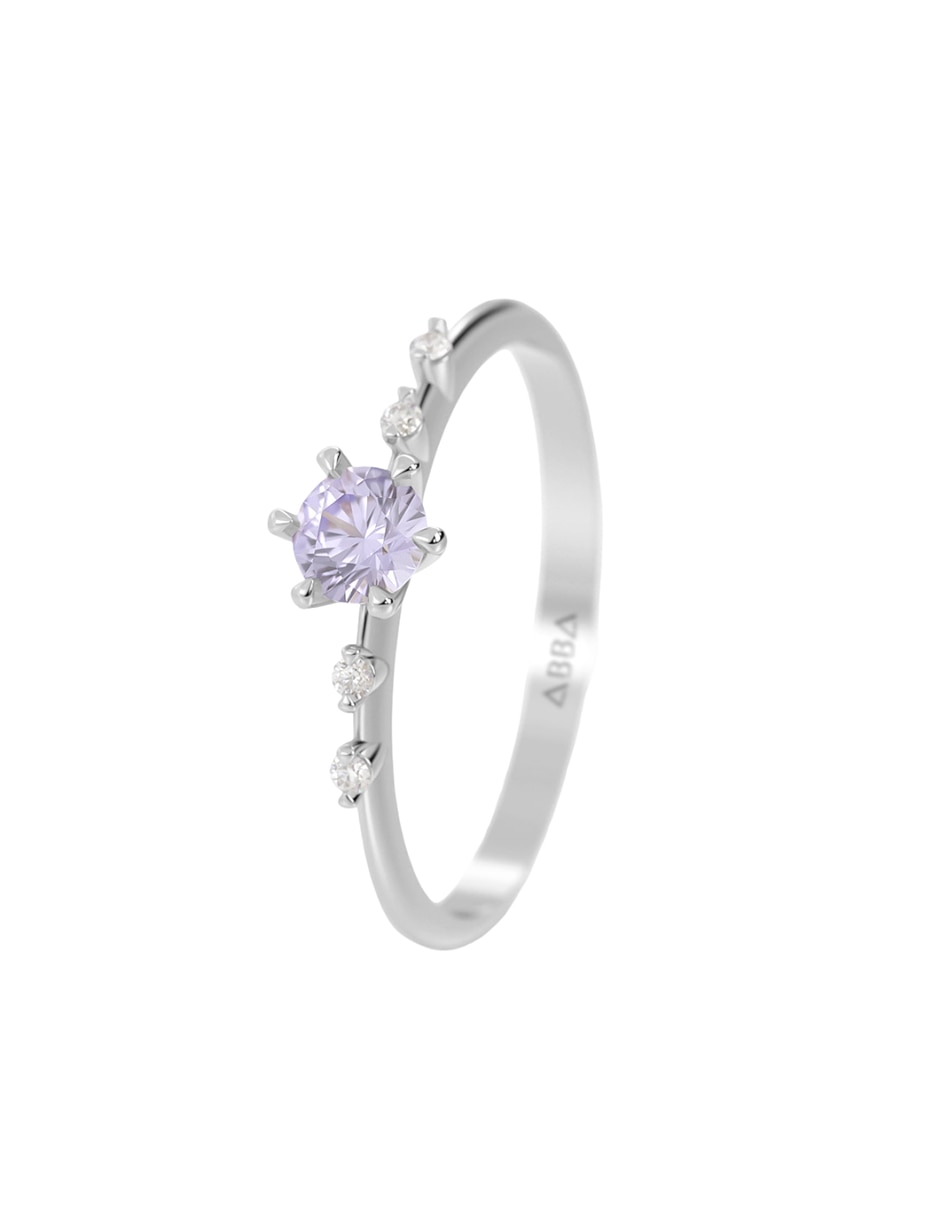 Anillo 14 k de oro zirconia brillante 5