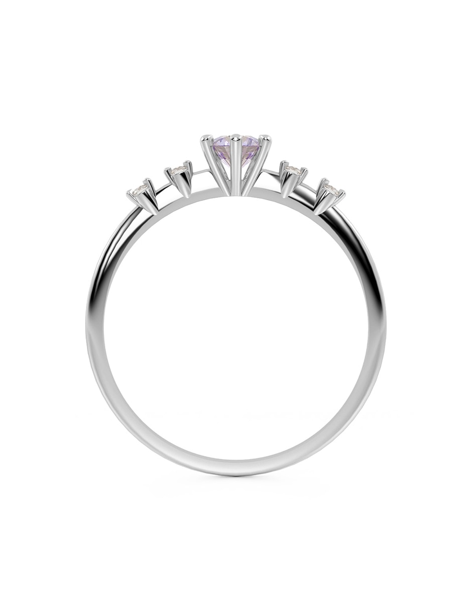 Anillo 14 k de oro zirconia brillante 3