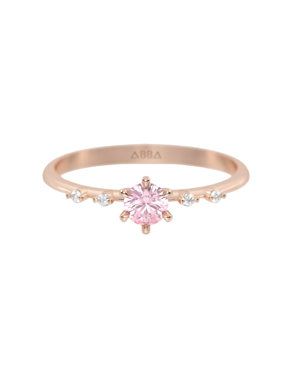 Anillo 10 k de oro zirconia brillante