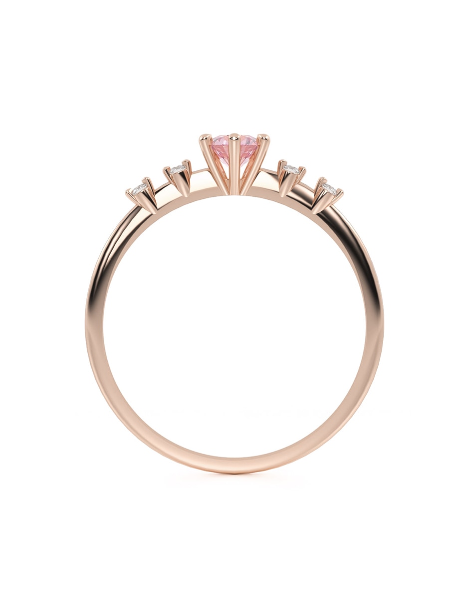 Anillo 10 k de oro zirconia brillante 3