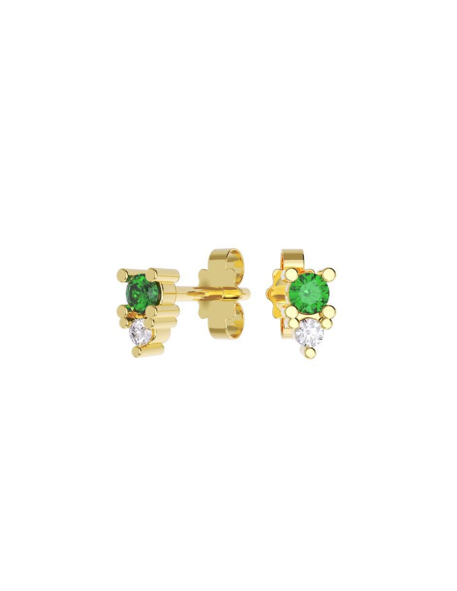 Set de aretes de oro 10 k con acabado pulido zirconia Set de aretes de oro 10 k con acabado pulido zirconia