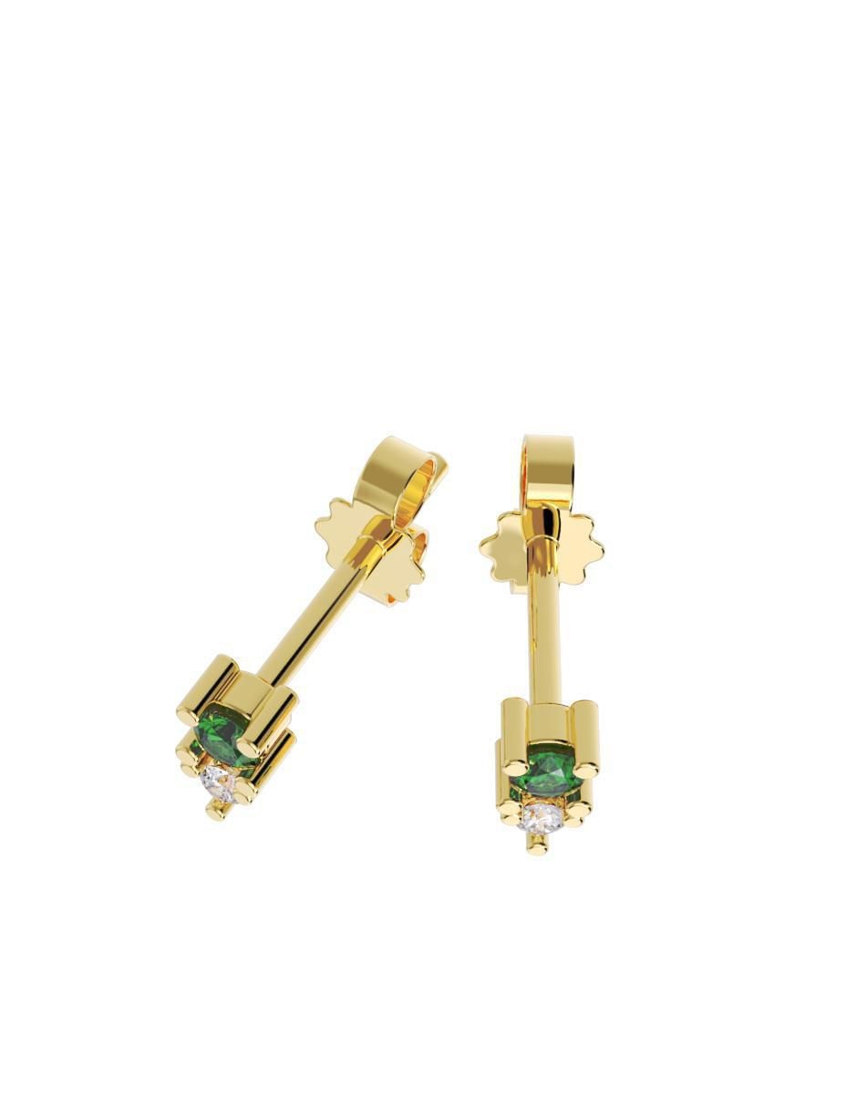 Set de aretes de oro 10 K con acabado pulido 2