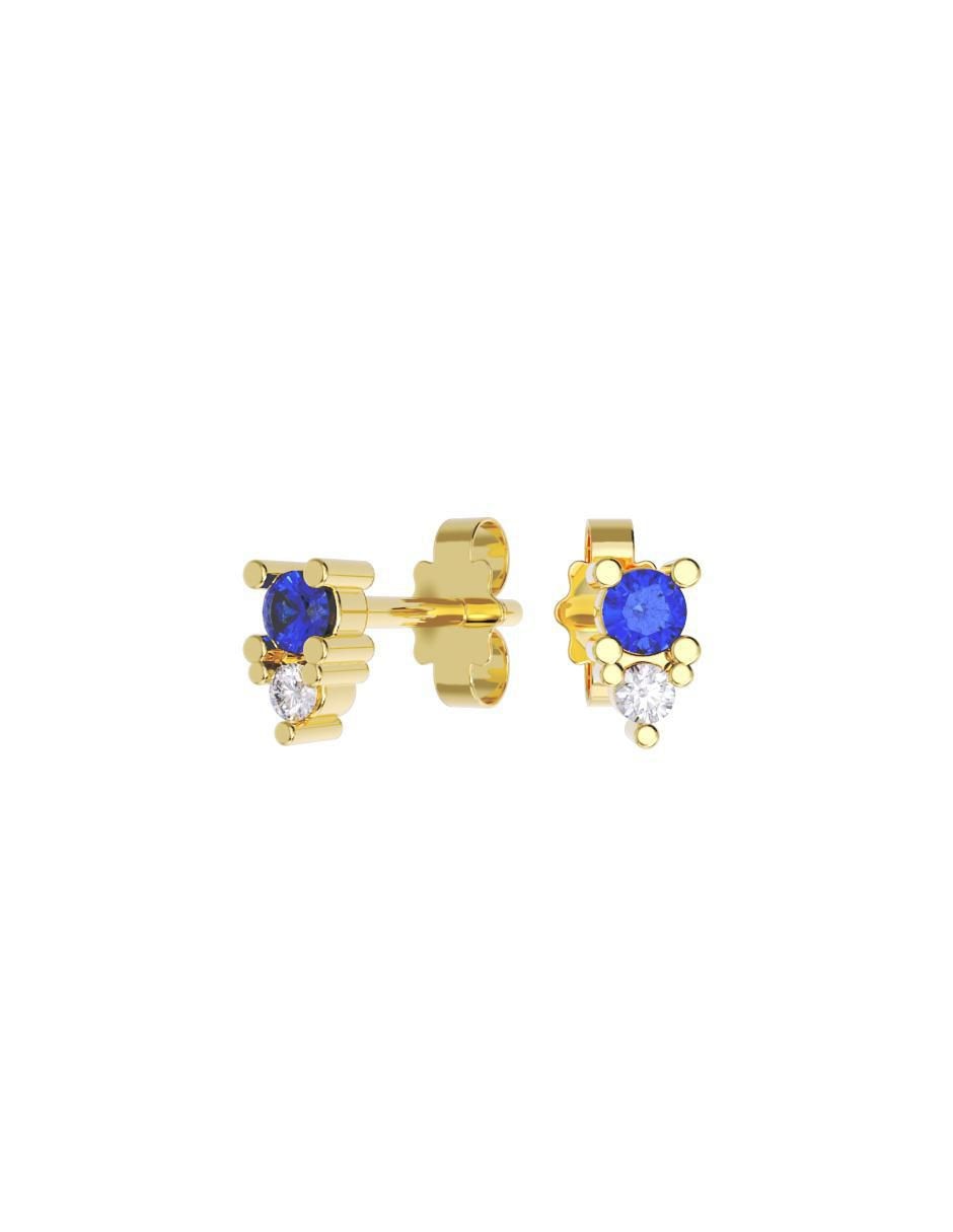 Set de aretes cuadrados de oro 10 K con acabado pulido zirconia Set de aretes cuadrados de oro 10 K con acabado pulido zirconia