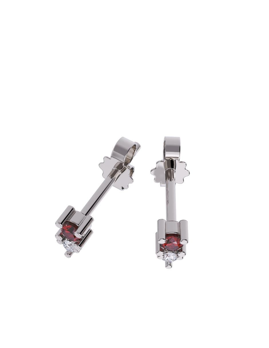 Set de aretes cuadrados de oro 10 K con acabado pulido zirconia 2