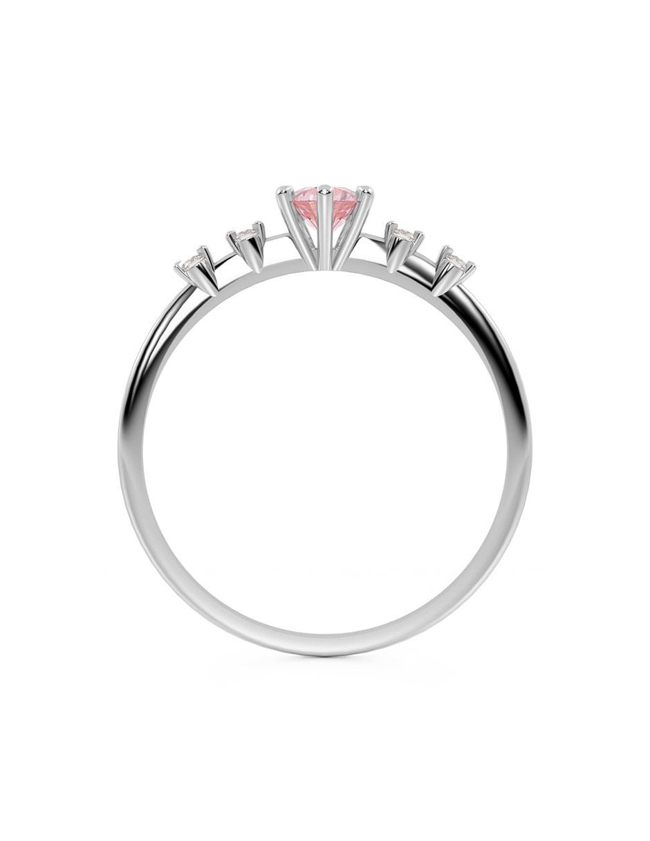 Anillo 14 k de oro zirconia brillante 3