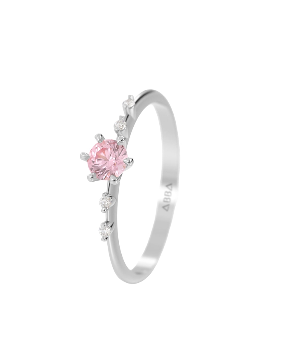 Anillo 14 k de oro zirconia brillante 6