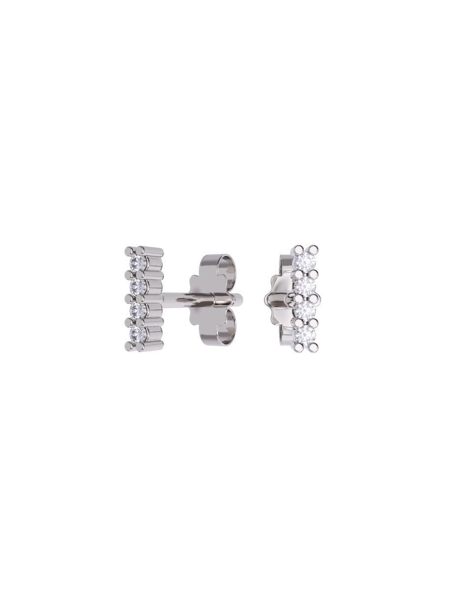 Set de aretes rectangulares de oro 10 K con acabado pulido zirconia