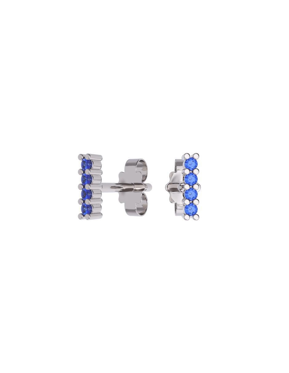 Set de aretes rectangulares de oro 10 K con acabado pulido zirconia 1