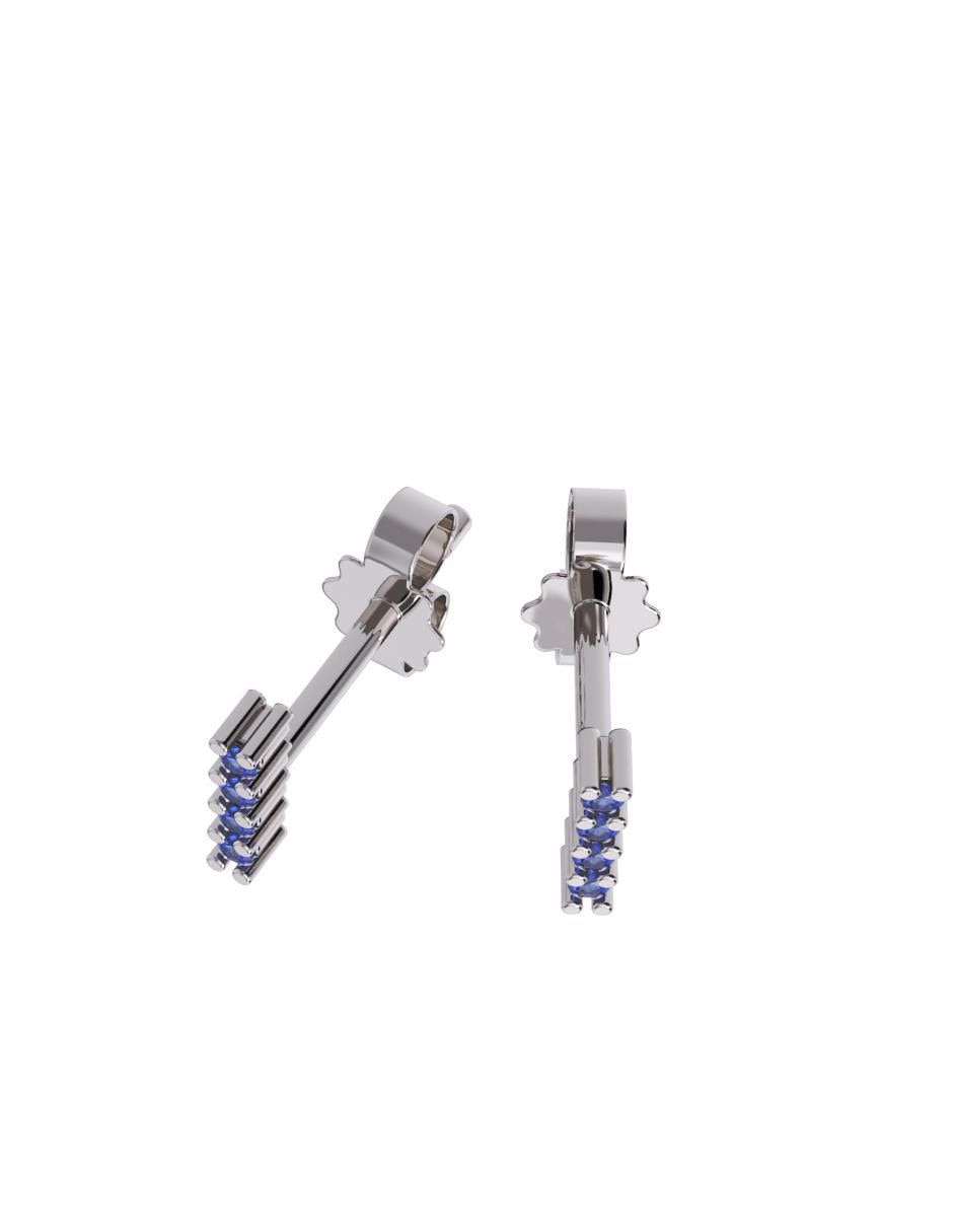 Set de aretes rectangulares de oro 10 K con acabado pulido zirconia 2