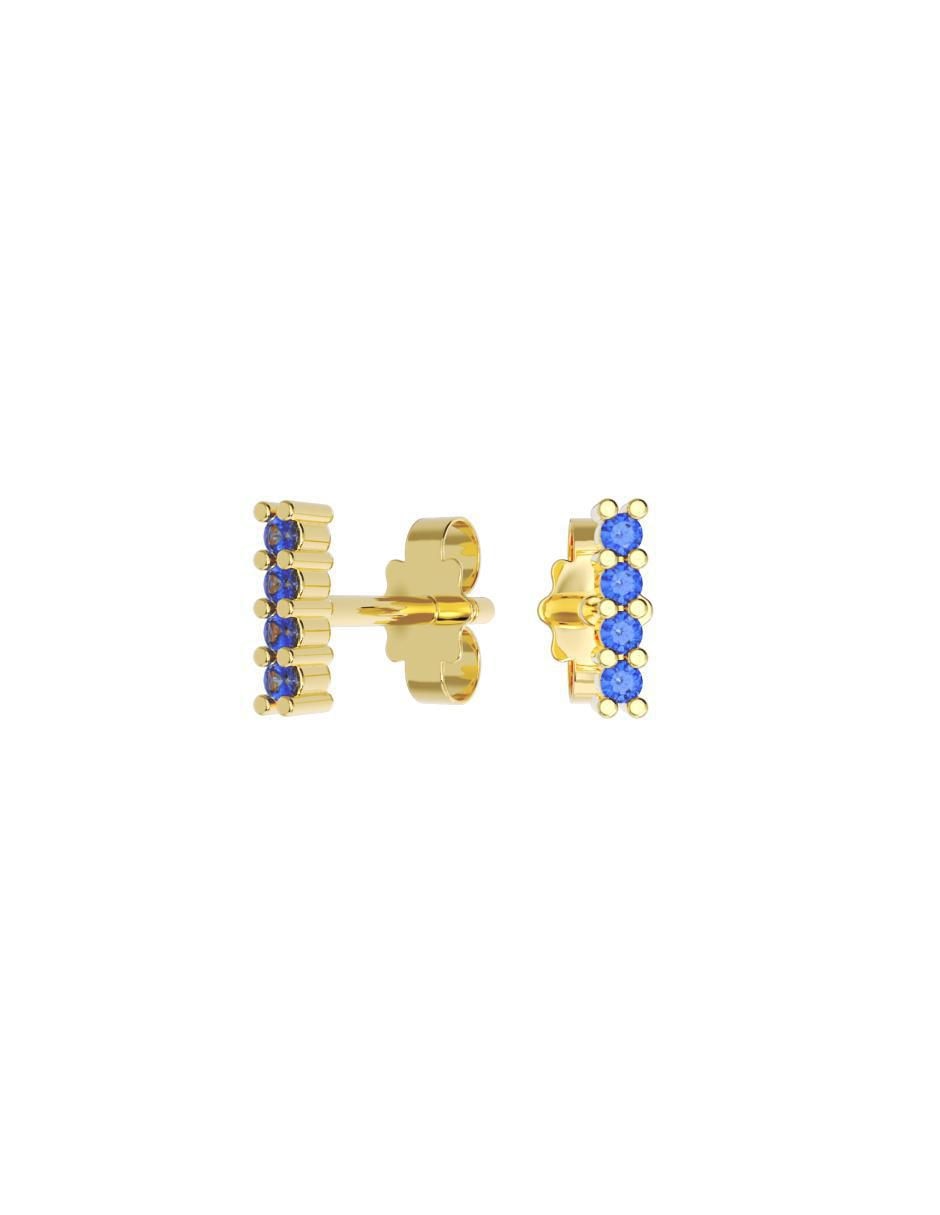 Set de aretes rectangulares de oro 10 K con acabado pulido zirconia Set de aretes rectangulares de oro 10 K con acabado pulido zirconia