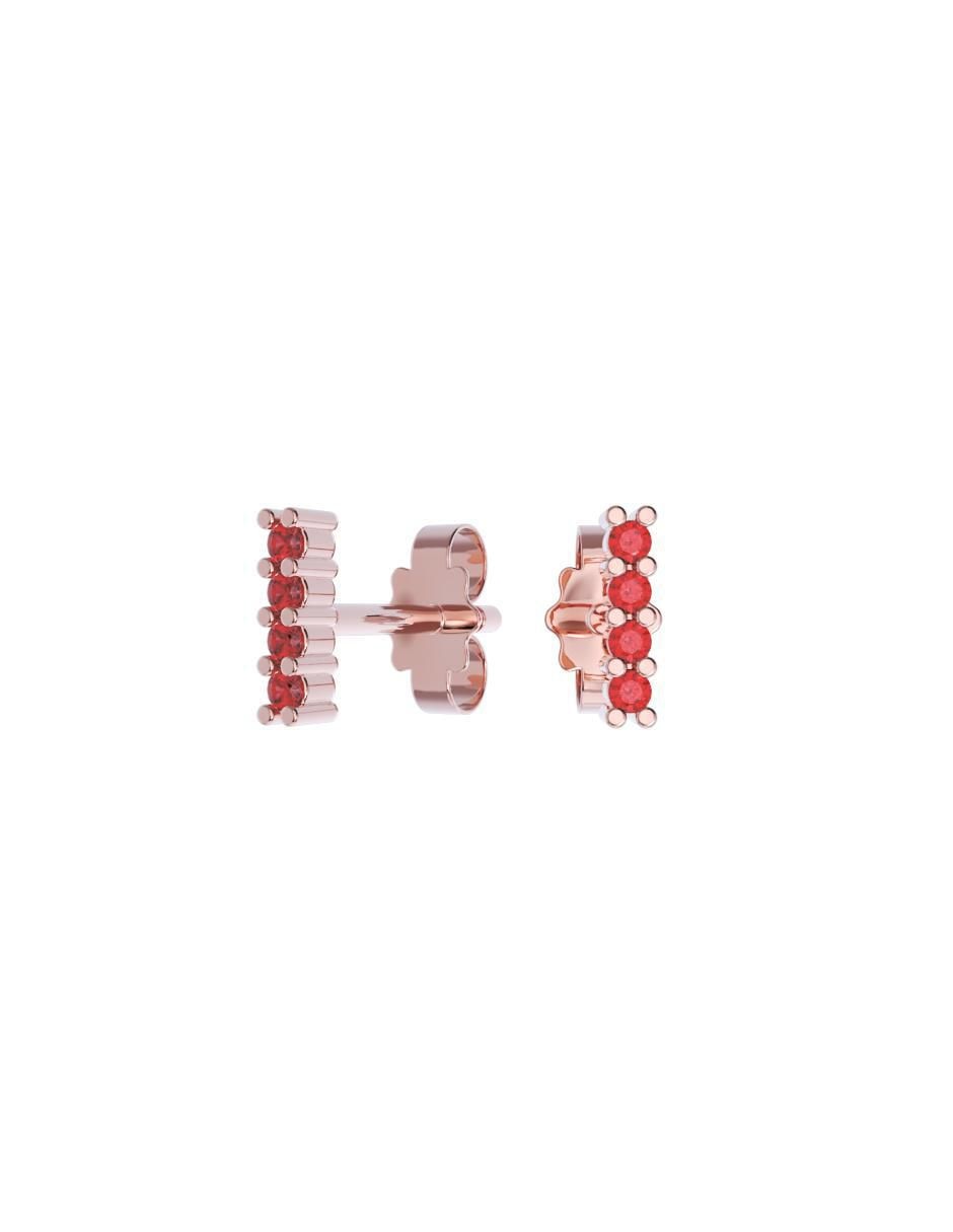 Set de aretes rectangulares de oro 10 K con acabado pulido zirconia 1
