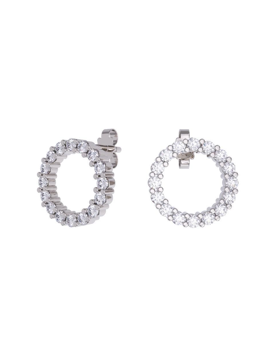 Set de aretes de oro 10 k con acabado pulido zirconia Set de aretes de oro 10 k con acabado pulido zirconia