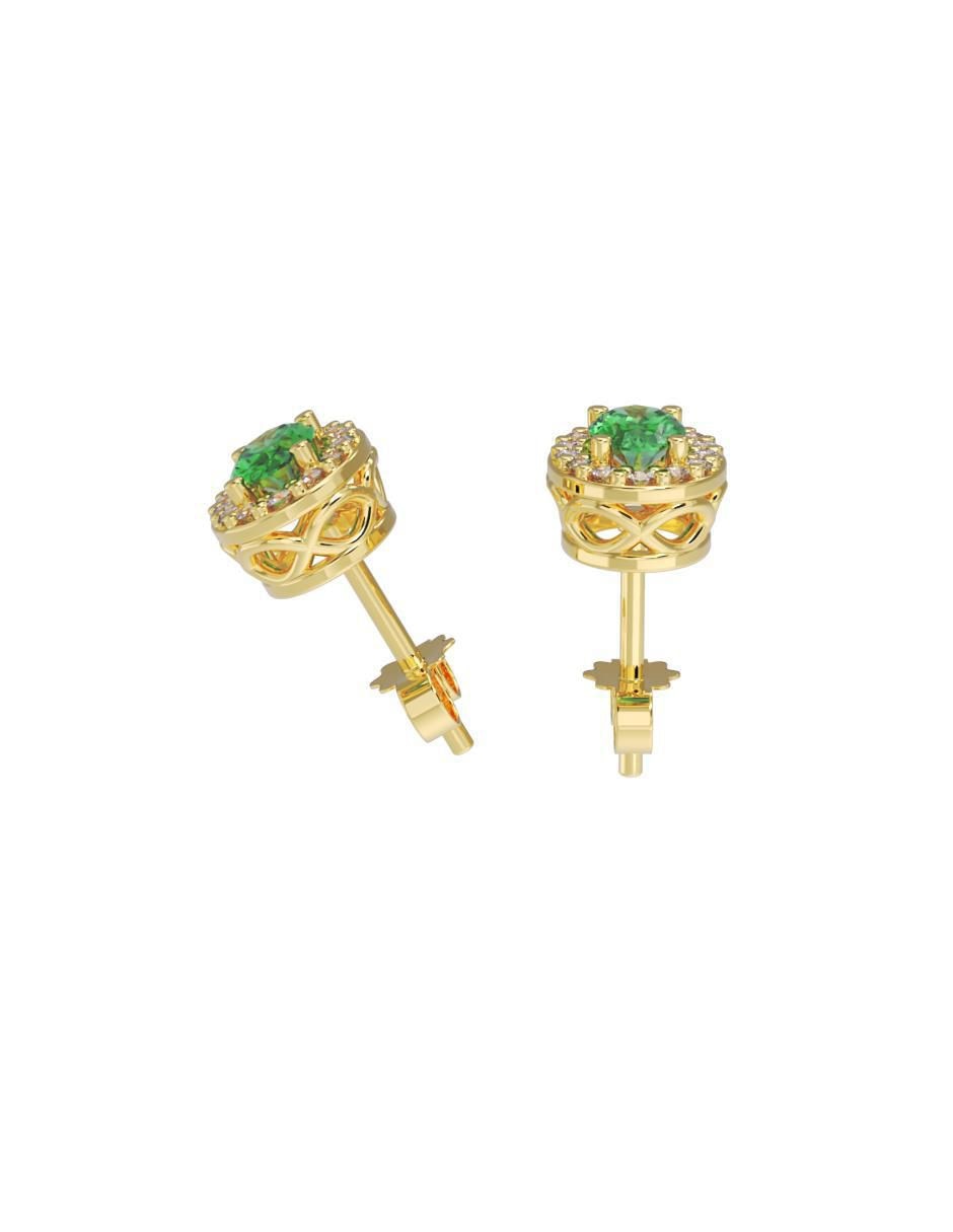 Set de aretes ovalados de oro 10 K con acabado pulido 3