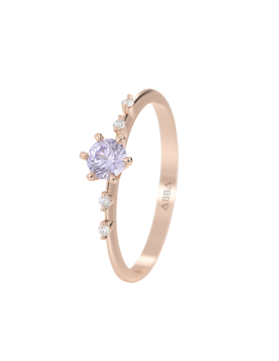 Anillo 14 k de oro zirconia brillante 2