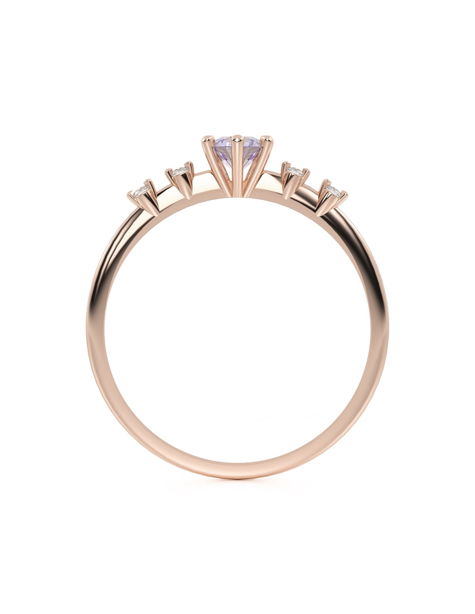 Anillo 14 k de oro zirconia brillante 3