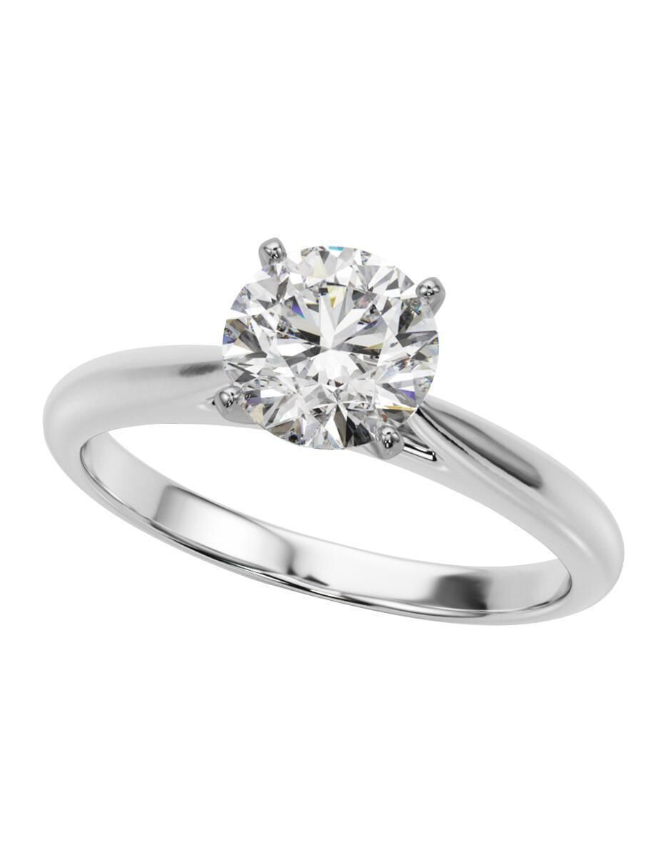 Anillo de compromiso de oro blanco 10 k diamante