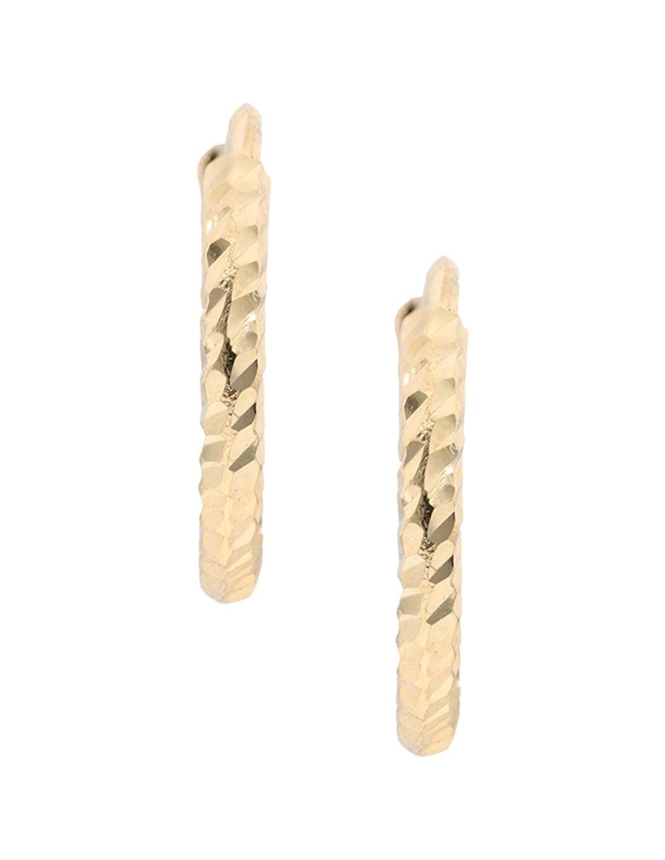 Aretes huggies Fonelli de oro amarillo 14 K con acabado brillante