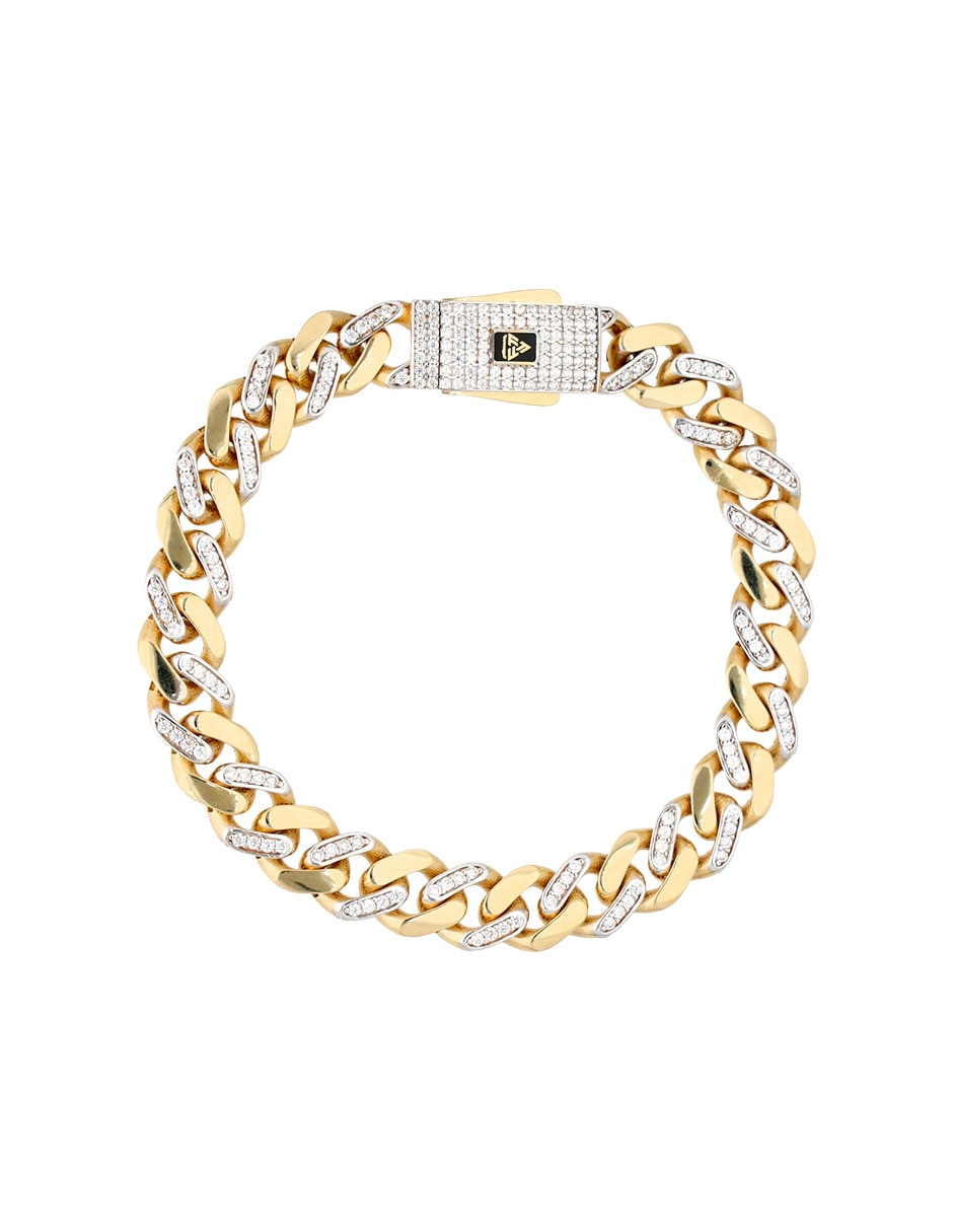 Pulsera Fonelli de oro amarillo con circonita 14 k con acabado brillante