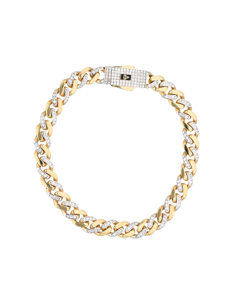 Pulsera Fonelli de oro amarillo con circonita 14 k con acabado brillante
