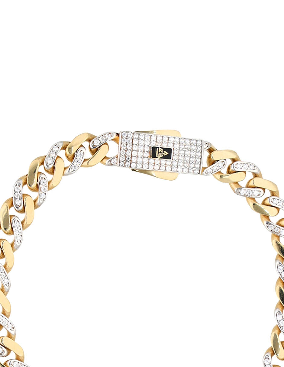 Pulsera Fonelli de oro amarillo con circonita 14 k con acabado brillante