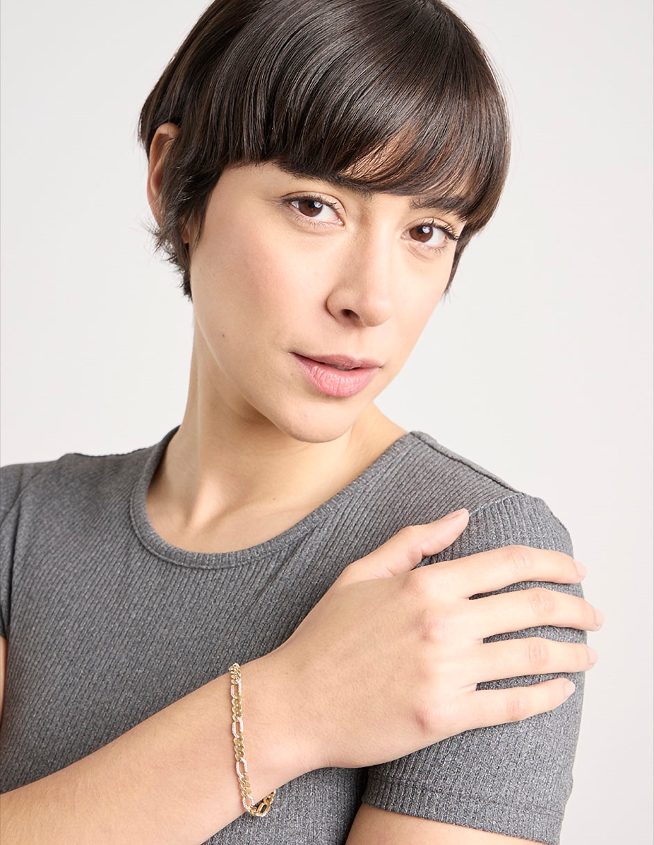 Pulsera Fonelli de oro amarillo con circonita 14 k con acabado brillante