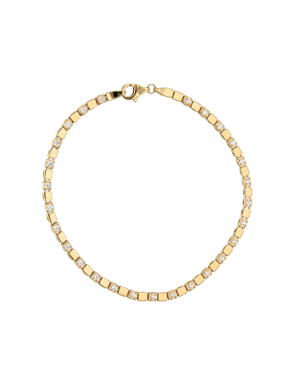 Pulsera Fonelli de oro amarillo con circonita 14 k con acabado pulido