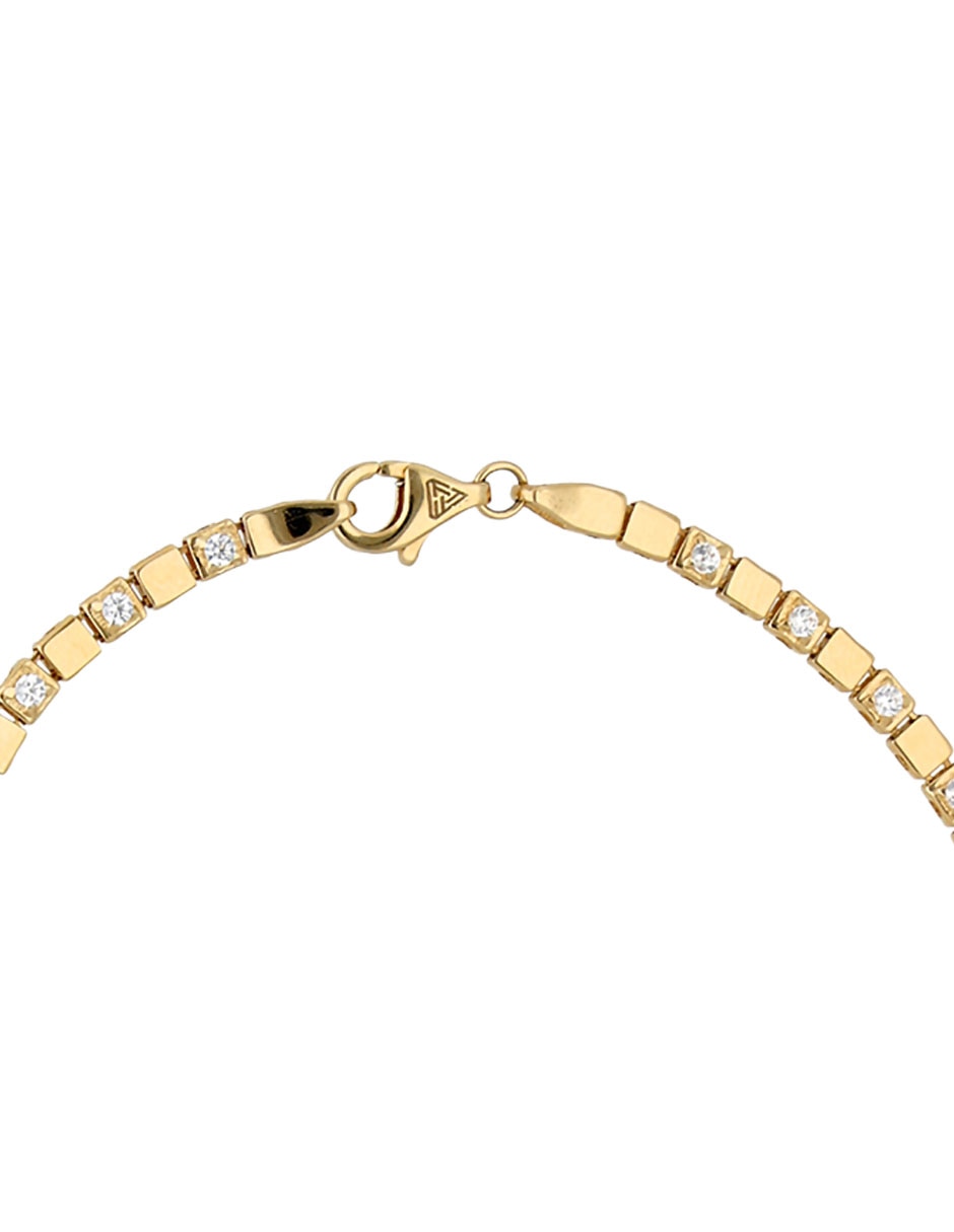 Pulsera Fonelli de oro amarillo con circonita 14 k con acabado pulido