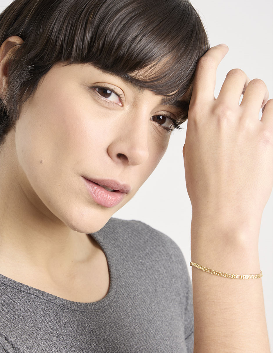 Pulsera de oro amarillo 14 k con acabado pulido