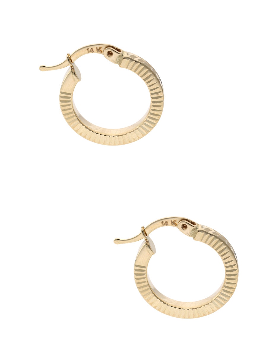 Arracadas Fonelli de oro amarillo 14 k con acabado pulido