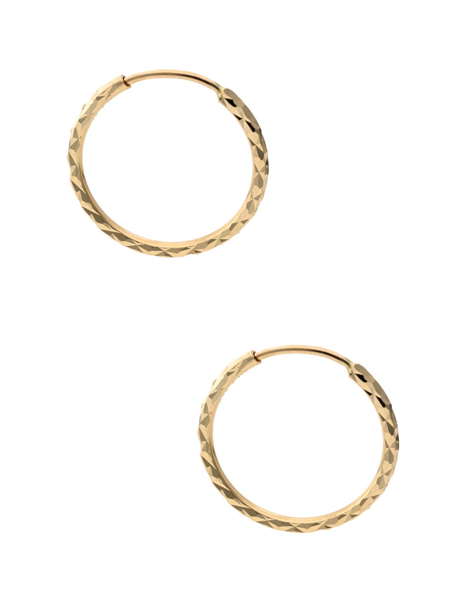 Arracadas Fonelli de oro 14 k con acabado pulido