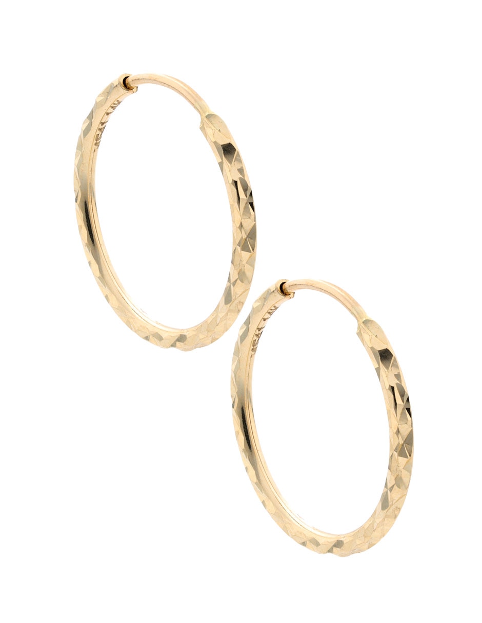 Arracadas Fonelli de oro 14 k con acabado pulido
