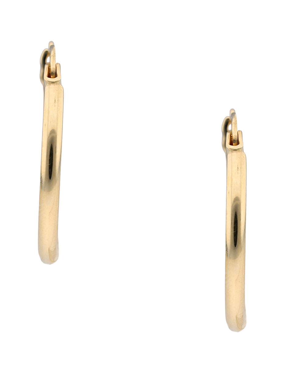 Arracadas Fonelli de oro 14 k con acabado pulido