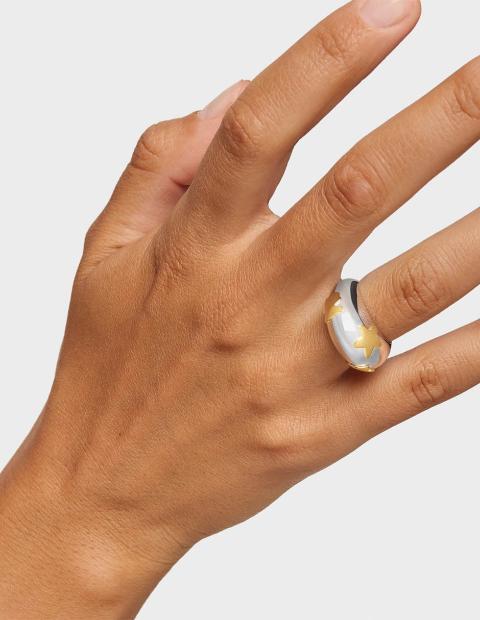 Anillo Warm de plata P 925 con acabado baño de oro