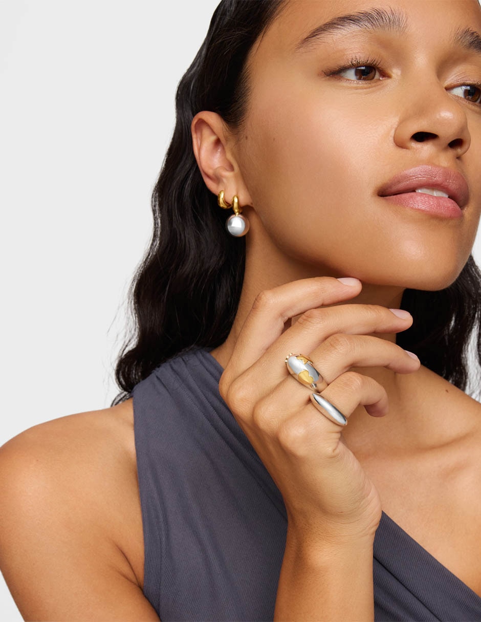 Anillo Warm de plata P 925 con acabado baño de oro