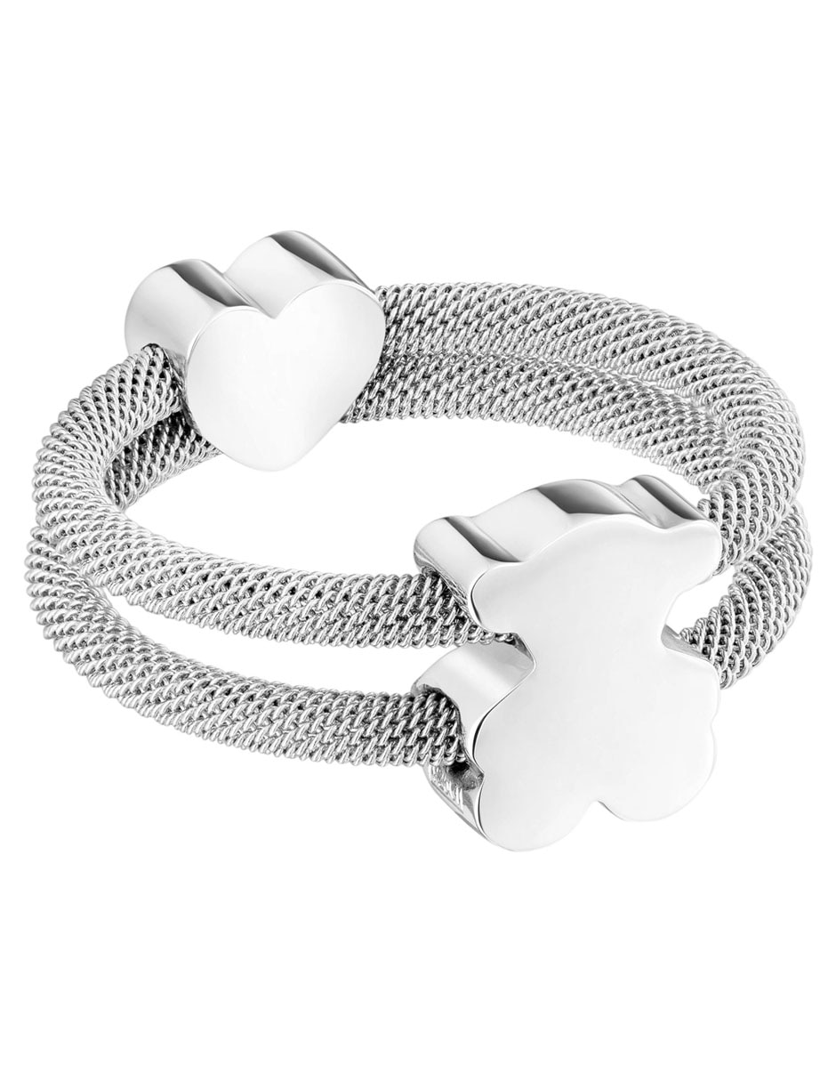 Anillo de oso Icon Mesh P 925 de plata brillante