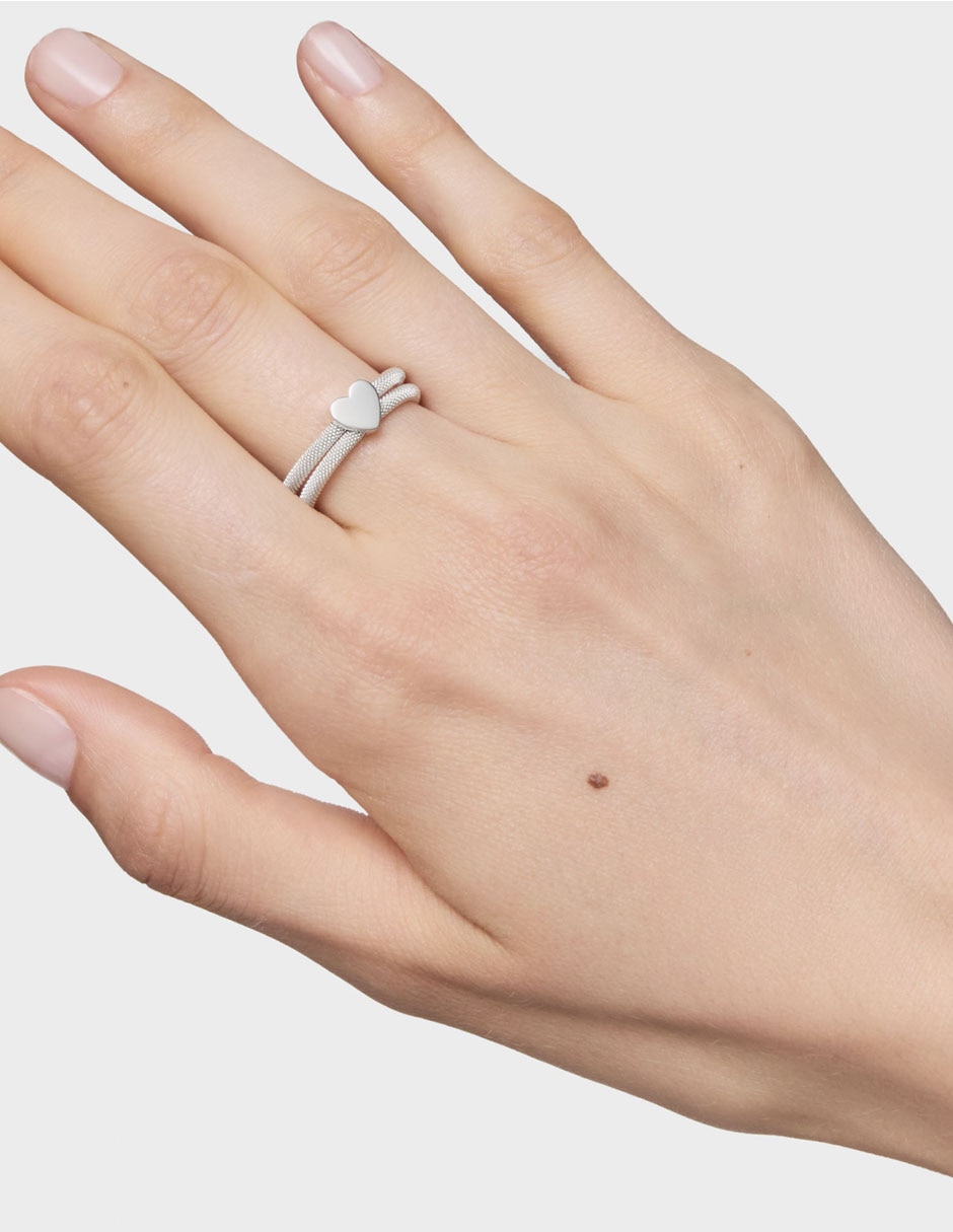 Anillo de oso Icon Mesh P 925 de plata brillante