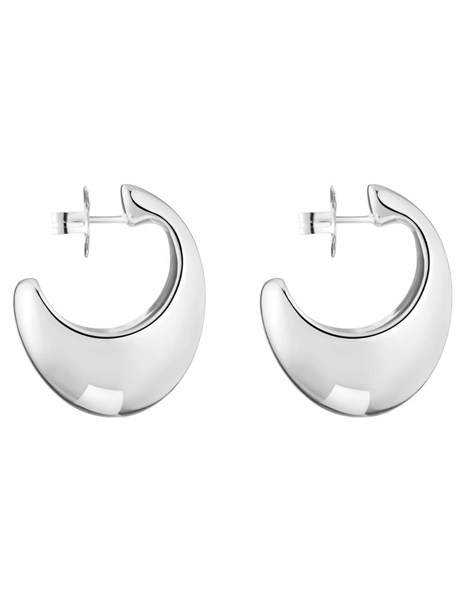 Aretes de aro de plata P 925 con acabado brillante 2