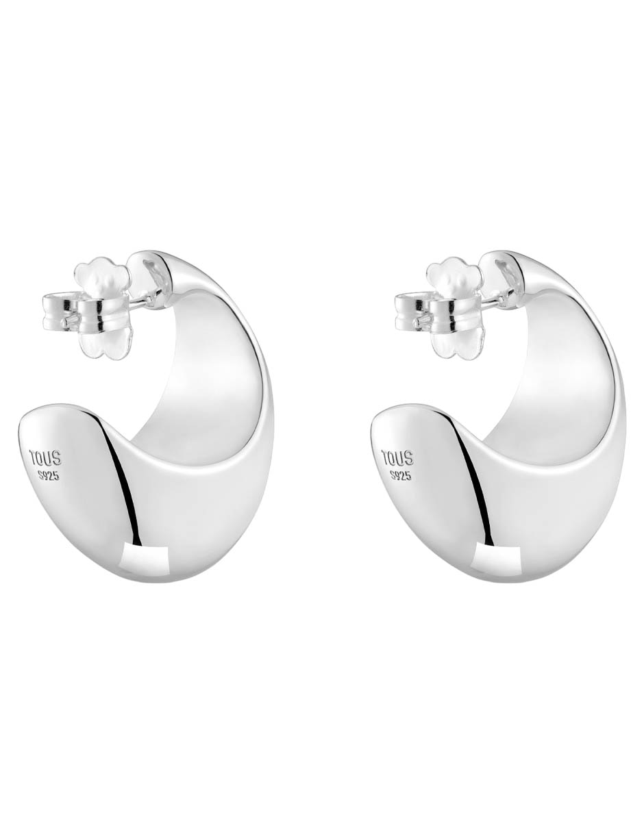 Aretes de aro de plata P 925 con acabado brillante 3