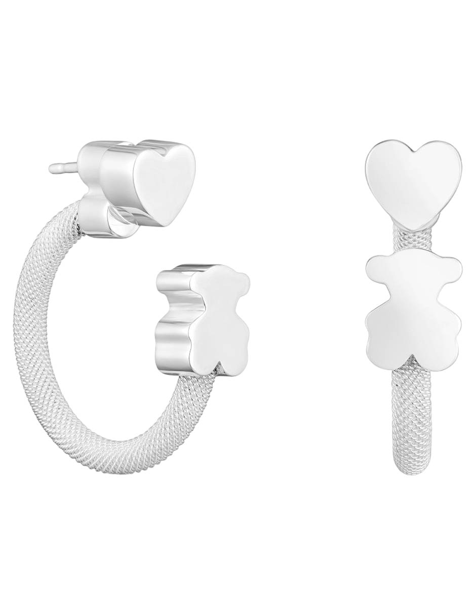 Aretes de aro de plata P 925 con acabado brillante 1