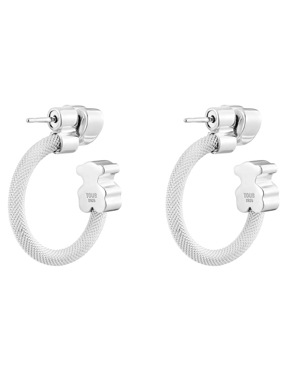 Aretes de aro de plata P 925 con acabado brillante 3