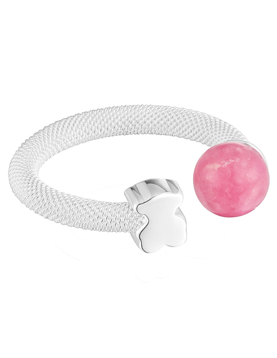 Anillo de oso Icon Mesh P 925 de plata rodonita lustre