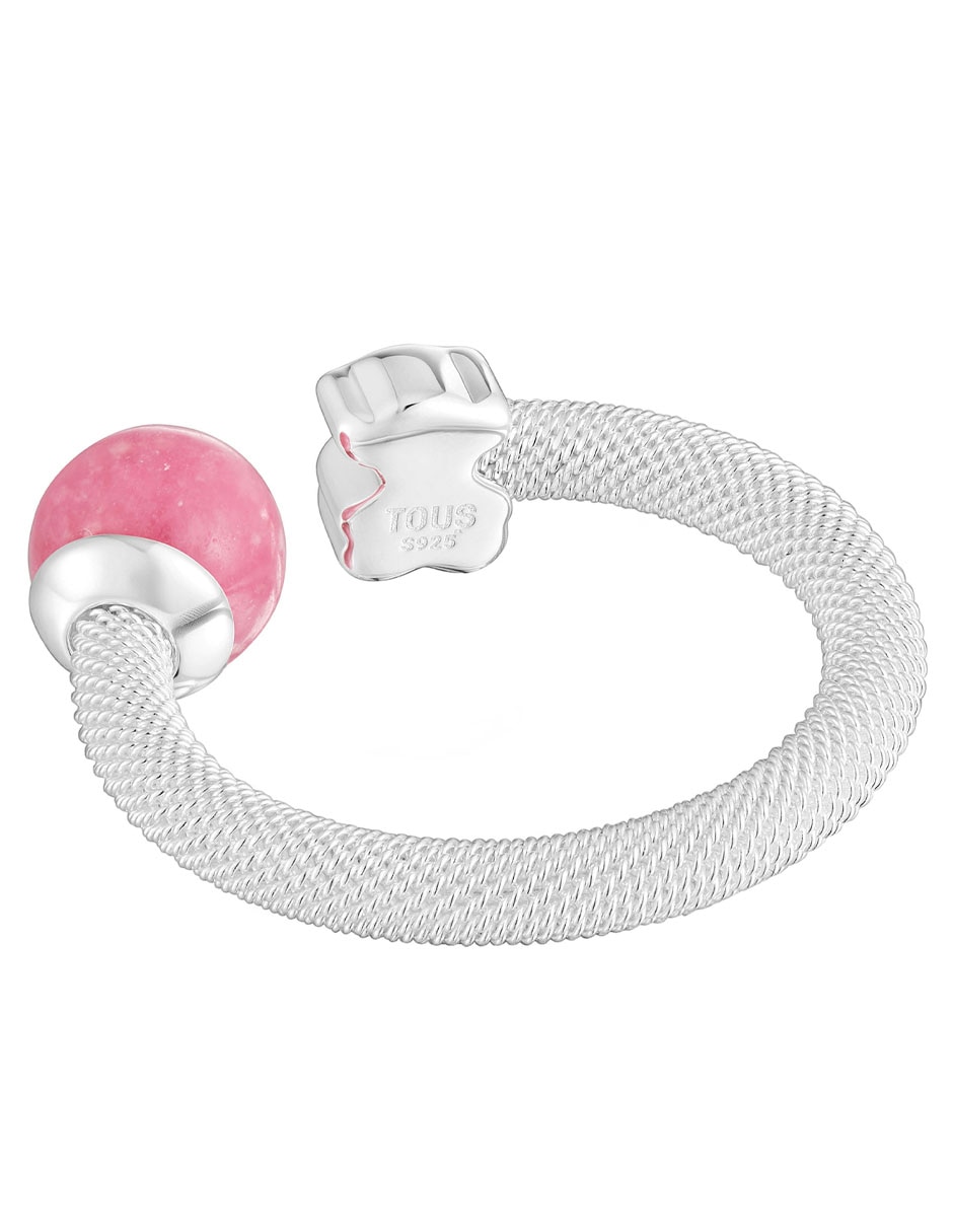 Anillo de oso Icon Mesh P 925 de plata rodonita lustre