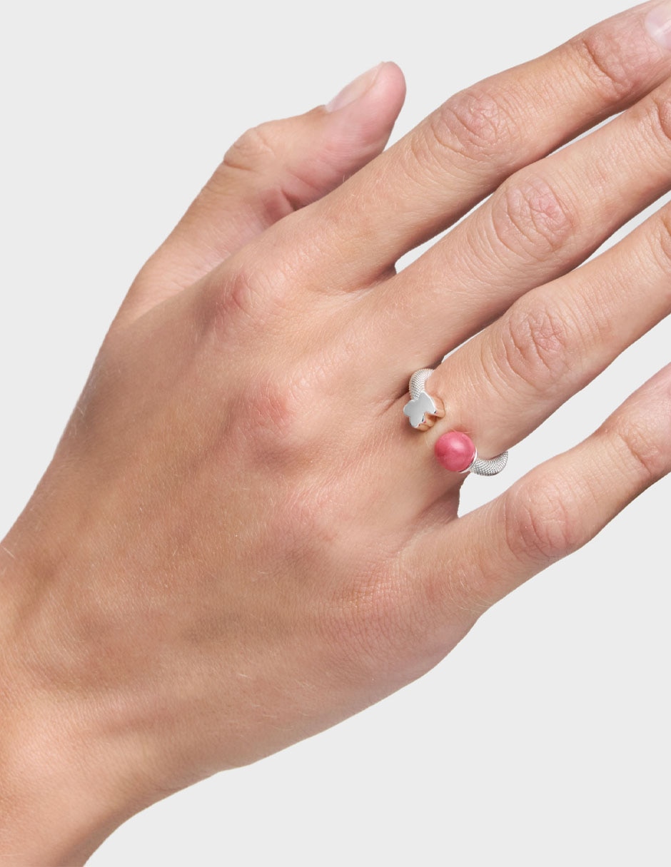 Anillo de oso Icon Mesh P 925 de plata rodonita lustre 6